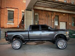 Gray truck with new wheels