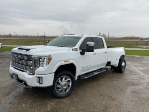 White truck with new wheels